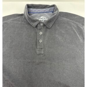 Tommy Bahama Polo Shirt Mens Large Gray Tencel Blend‎